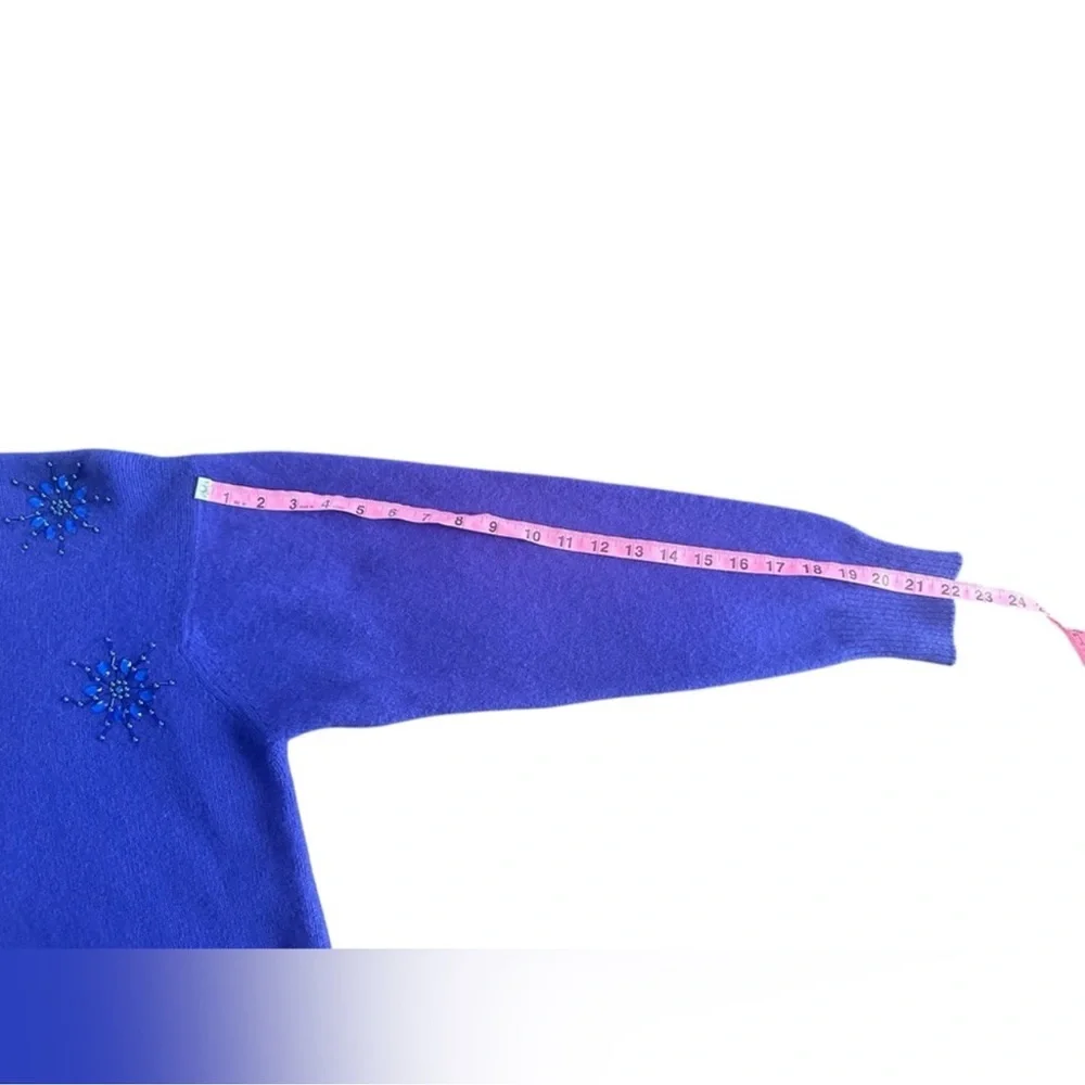 Elegant Vintage Le Moda Purple Embellished Hand loomed cottage core Sweater
